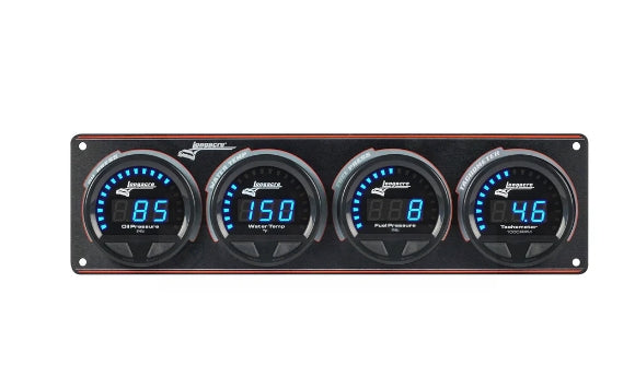 Digital Elite LED Waterproof Gauge Panel From Longacre, 3 Gauge Oil Pressure/Water Temperature/Fuel Pressure/Tach